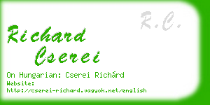 richard cserei business card