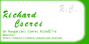 richard cserei business card